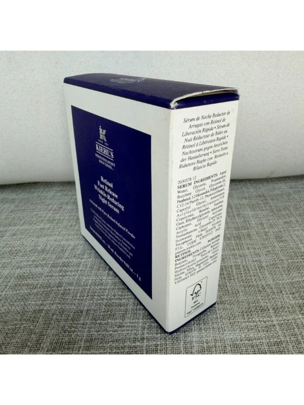 NIB KIEHL’S 0.3% RETINOL FAST RELEASE WRINKLE REDUCING NIGHT SERUM 28ML